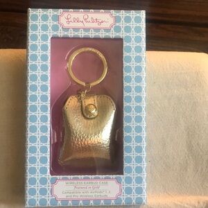 New ~ Lilly Pulitzer Gold Wireless Earbud Case